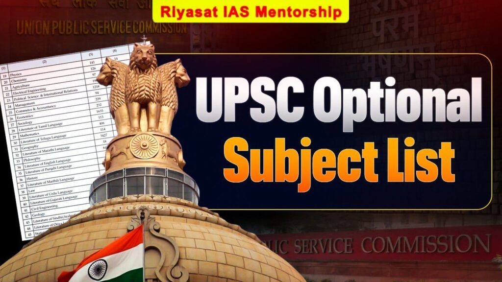UPSC Optional Subjects List 2026