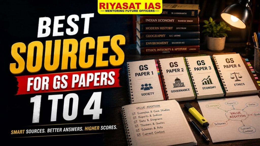 best sources for UPSC GS Papers 1 2 3 4