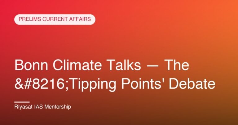 Bonn Climate Talks — The ‘Tipping Points' Debate
