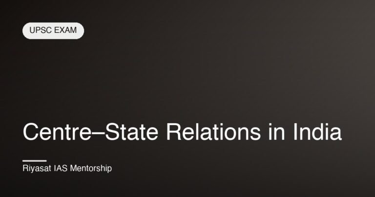 Centre–State Relations in India