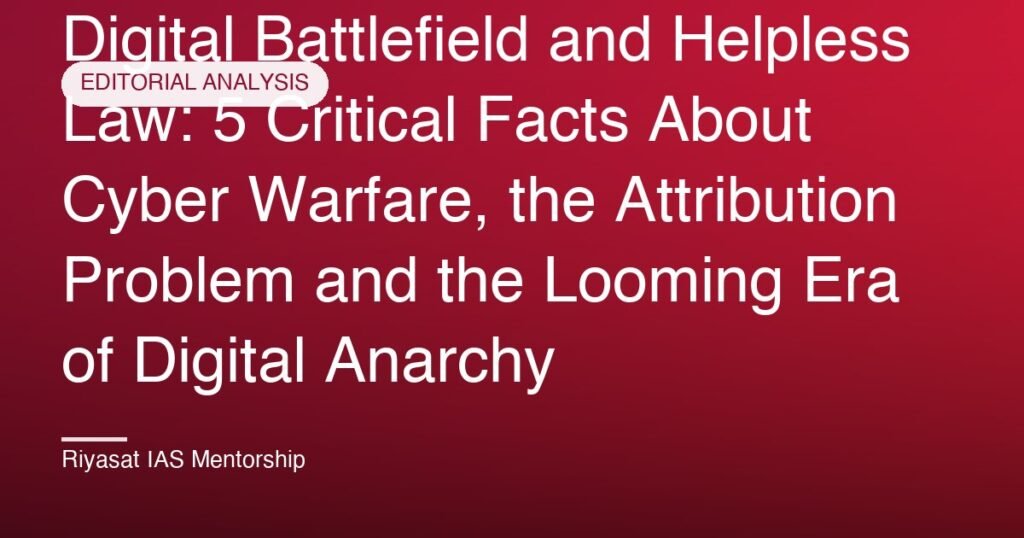 Digital Battlefield and Helpless Law: 5 Critical Facts About Cyber Warfare, the Attribution Problem and the Looming Era of Digital Anarchy