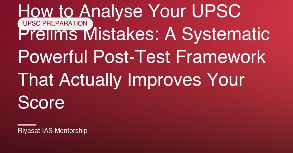 How to Analyse Your UPSC Prelims Mistakes: A Systematic Powerful Post-Test Framework That Actually Improves Your Score
