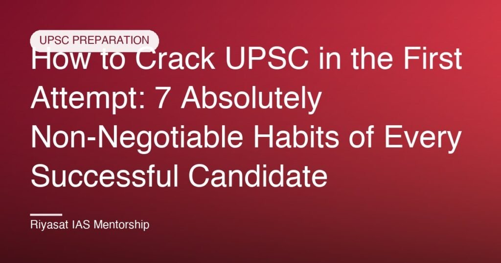 How to Crack UPSC in the First Attempt: 7 Absolutely Non-Negotiable Habits of Every Successful Candidate
