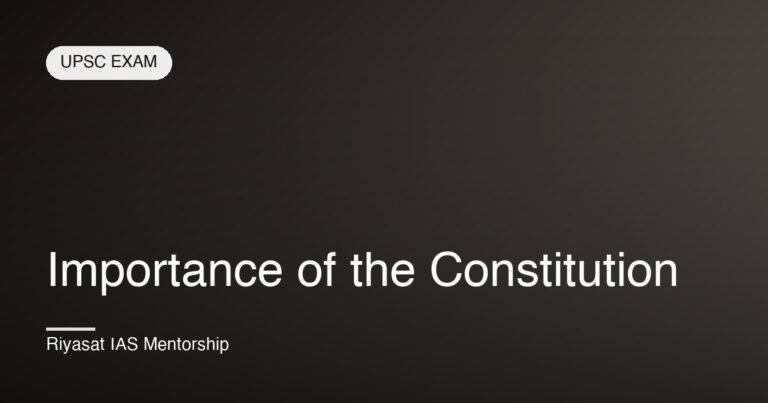 Importance of the Constitution
