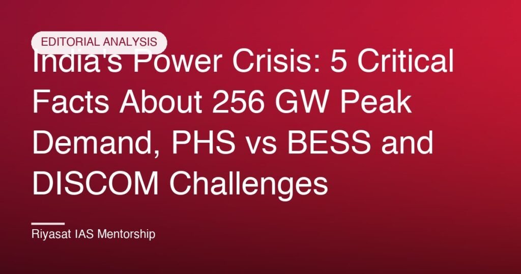 India's Power Crisis: 5 Critical Facts About 256 GW Peak Demand, PHS vs BESS and DISCOM Challenges