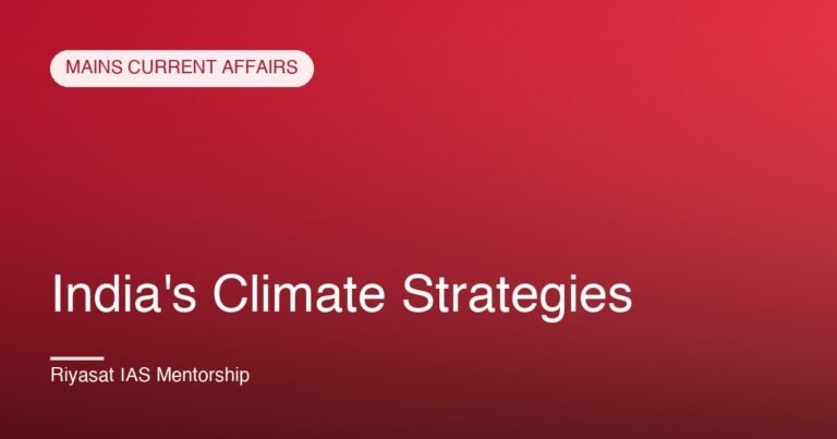 India's Climate Strategies