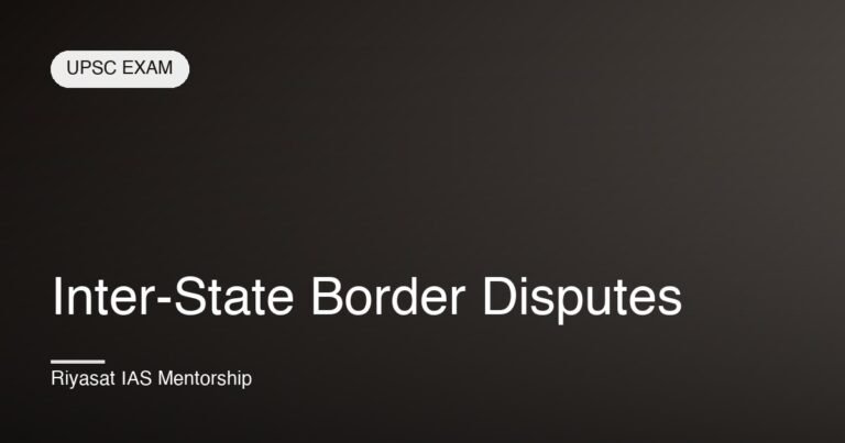 Inter-State Border Disputes