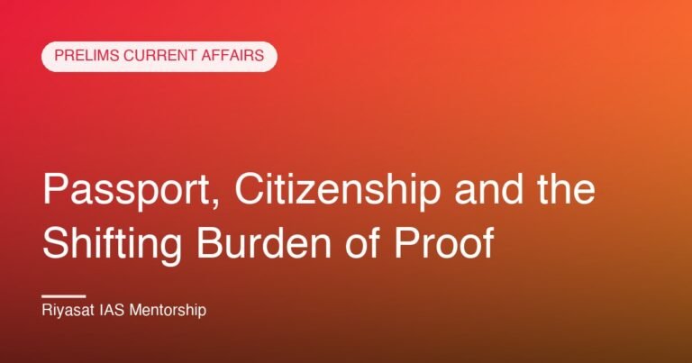 Passport, Citizenship and the Shifting Burden of Proof