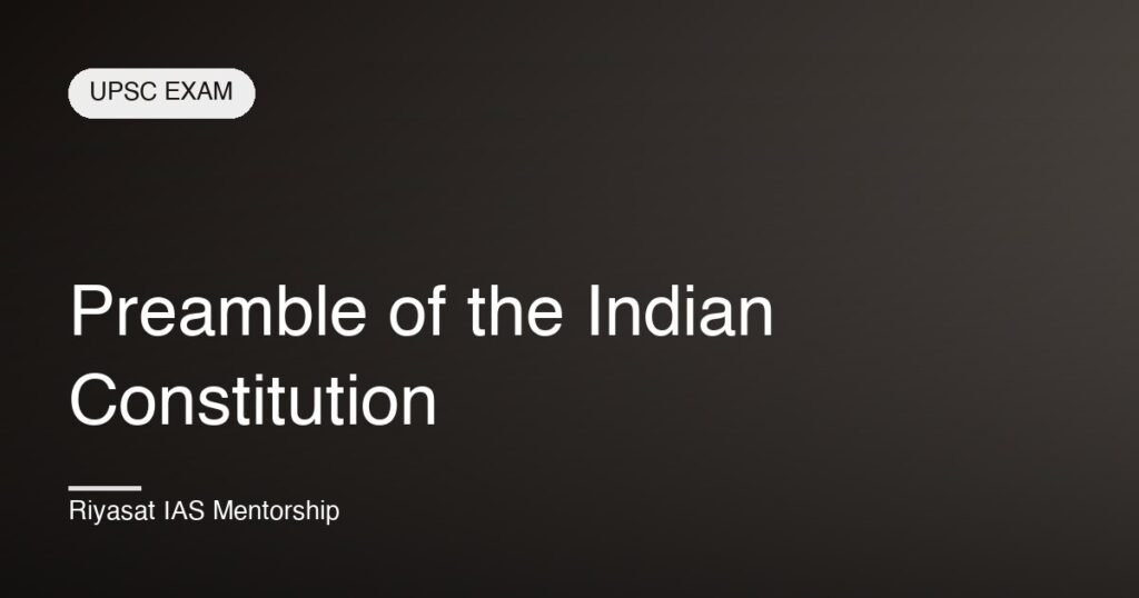 Preamble of the Indian Constitution