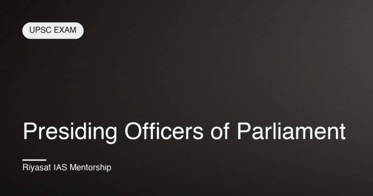 Presiding Officers of Parliament