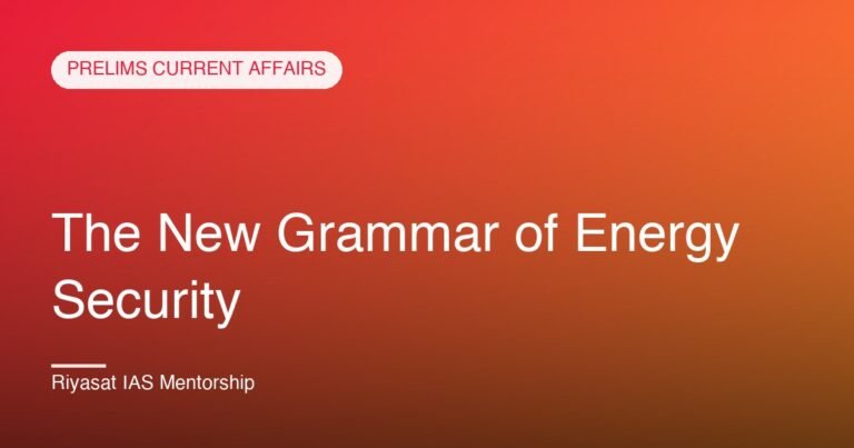 The New Grammar of Energy Security