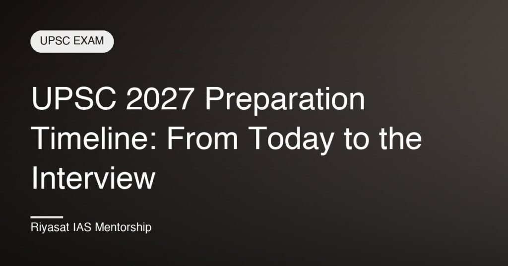 UPSC 2027 Preparation Timeline: From Today to the Interview