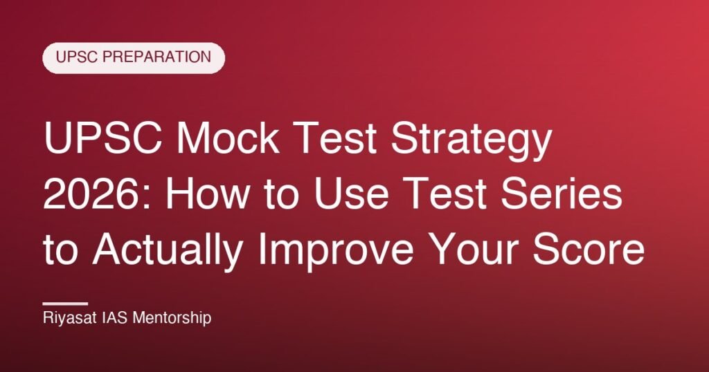 UPSC Mock Test Strategy 2026: How to Use Test Series to Actually Improve Your Score