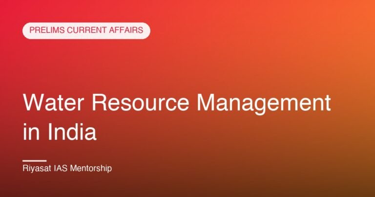 Water Resource Management in India