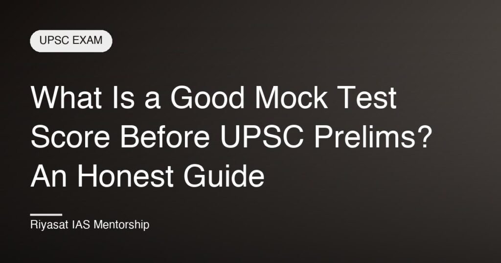 What Is a Good Mock Test Score Before UPSC Prelims? An Honest Guide