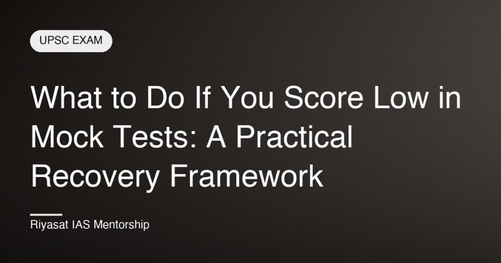 What to Do If You Score Low in Mock Tests: A Practical Recovery Framework