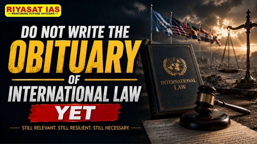 Do not write the obituary of international law yet