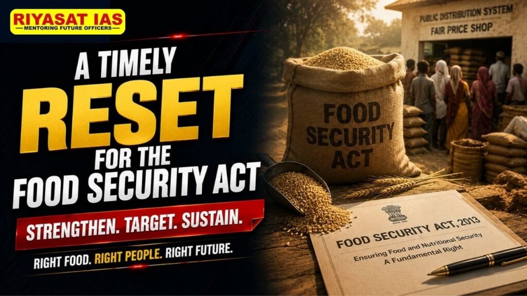 A timely reset for the Food Security Act