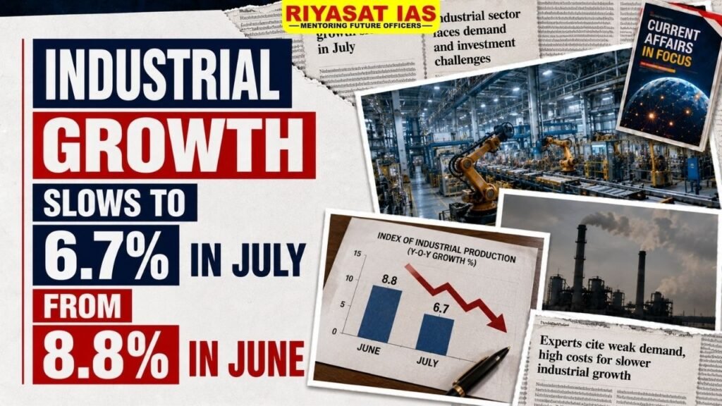 Industrial Growth Slows to 6.7% in July from 8.8% in June