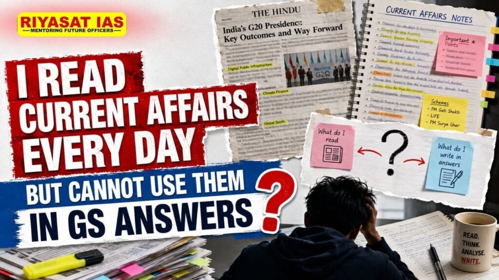 Read current affairs daily but cannot use in GS answers UPSC