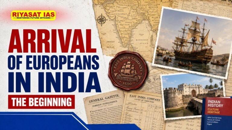 Explore the arrival of Europeans in India, their trading ambitions, settlements and rivalry, and how European powers