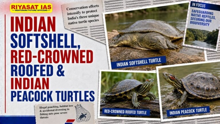 Indian Softshell, Red-Crowned Roofed & Indian Peacock Turtles
