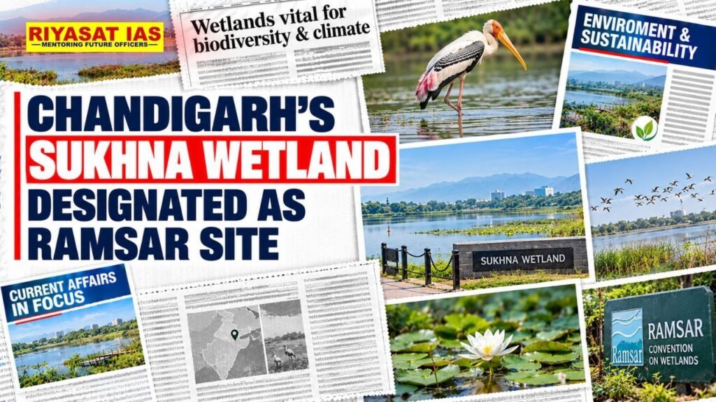 Chandigarh’s Sukhna Wetland Designated as Ramsar Site
